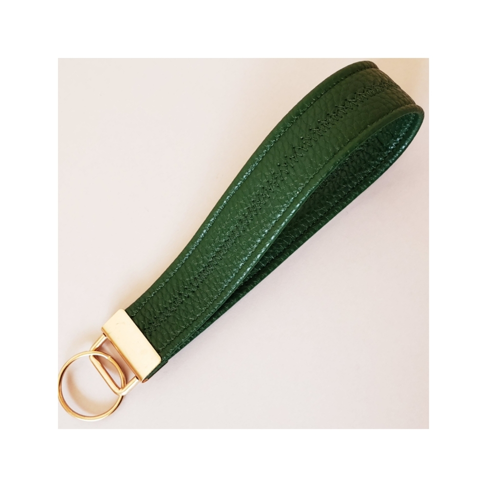 5.5 inch Green Leather Key Holder